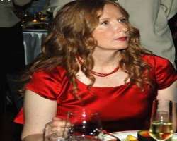 Frances Conroy consuming alcohol